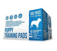 Bulldogology Premium Puppy Training Pads - Quilted 5 Layers with Super Absorbent Polymer - No-slip Sticky Tape Under Pads - Attractant and Odor Neutralizer - Made For All Types of Dogs - 100 Bulk Count - 24" X 24" - Free Guide to Train Your Pup - 100% Satisfaction Guaranteed