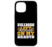 Bulldogs left footprints on my hearts - English Bulldog Case for iPhone 15