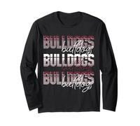 Bulldogs School Spirit Maroon Bulldog Pride Game Day Mascot Long Sleeve T-Shirt