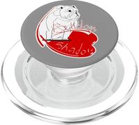 Bulldogs Shadow, English Buldog, Elke Design, Heart PopSockets PopGrip for MagSafe