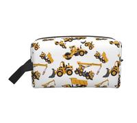 Bulldozer and Truck Crane Travel Toiletry Bag Bulldozer and Truck Crane Personalized Travel Makeup Bag Large Capacity With Zipper Multi-Style Portable Travel Toiletry Bag,Men And Women Gift Idea Trave