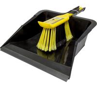 Bulldozer Dustpan & Brush Set 44x28.5cm Black Heavy Duty Indoor Outdoor
