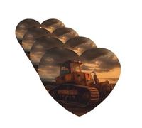 Bulldozer Evening Car Air Fresheners Cards Set of 4 Pieces,Long-Lasting Car Aromatherapy Tablets Hanging Scented Cards for Wardrobe Bathroom Rearview Mirror Hanging Ornament