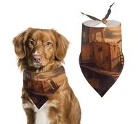 Bulldozer Evening Dog Bandanas for Feeding Grooming, Triangle Pet Bibs Washable Pets Scarf for Cats & Dogs
