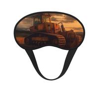Bulldozer Evening Sleep Mask for Men Women Blackout Eye Masks for Sleep, Relaxing Zero Pressure Night Blindfold Soft Breathable Eye Cover for Travel, Night Work, Nap, Office