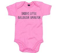 Bulldozer Operator Baby Body Suit Daddys Little Newborn Babygrow Pink with Black Print 9-12 Months
