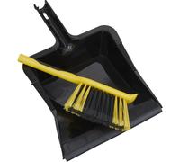 Bulldozer Yard Dustpan & Brush Set - Dual Split-Tip Brush - Soft & Hard Fibres