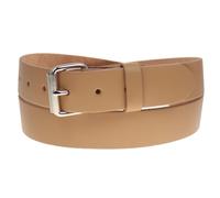 BULLET 69 35mm Colourful Leather Jean Leather belts Mens Womens Belts[Beige,Large 36" - 40" Waist,Silver Roller]