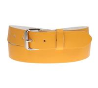BULLET 69 35mm Colourful Leather Jean Leather belts Mens Womens Belts[Yellow,Small 28" - 32" Waist,Silver Roller]