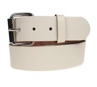 BULLET 69 38mm Colourful Leather Jean Leather belts Mens Womens Belts[Cream,Medium 32" - 36" Waist,Silver Roller]