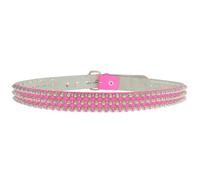 BULLET 69 38mm Gothic Studded Pink Dome Conical Real Leather Jean Belt [Medium 32" - 36" Waist]