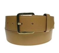BULLET 69 40mm New Genuine 1.5" Full Leather Mens Leather Belt Made in the UK[Beige,Large 36" - 40",Gold Finish]