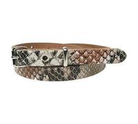 BULLET 69 Genuine Skinny Thin 12mm Fashion Waist Ladies Womens Leather Belt Made In UK[Brown Snakeskin Print,Medium (32" to 36")]
