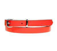 BULLET 69 Ladies Skinny Thin Dress Fashion Waist Colourful Leather Belt Made in UK (Orange, Large: 36" - 40" 12mm)