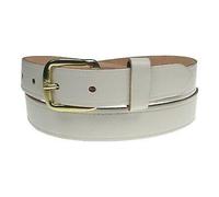 BULLET 69 MENS WOMENS 1" REAL LEATHER 25MM FULL LEATHER BELT MADE IN ENGLAND SIZES 28"-44"[Leather,Cream,Medium 32"-36",1" Gold]