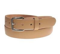 BULLET 69 Mens Womens Leather Belt Colourful 30mm Silver Square Buckle Jeans Leather Belt[Beige,Medium 32" - 36" Waist]
