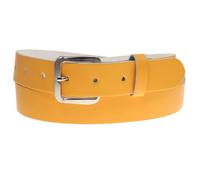 BULLET 69 Mens Womens Leather Belt Colourful 30mm Silver Square Buckle Jeans Leather Belt[Yellow,Small 28" - 32" Waist]
