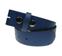 BULLET 69 New Genuine Full Leather 40mm Press Stud Snap On Mens Leather Belt Made in UK[Royal Blue,Large 36" - 40"]