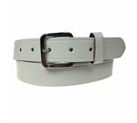 BULLET 69 New Quality Mens Womens 1.25" Wide Real Leather 30mm Made In England Belt[Cream,Large 36"-40",1.25" Silver]