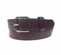 BULLET 69 New Quality Mens Womens 1.25" Wide Real Leather 30mm Made In UK Belt B101-20[Burgundy,Medium 32"-36",1.25" Curved Silver]