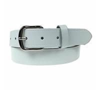 BULLET 69 New Quality Mens Womens 1.25" Wide Real Leather 30mm Made In UK Belt B101-20[White,Large 36"-40",1.25" Curved Silver]