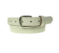 BULLET 69 New Quality Mens Womens 1" Silver Buckle Real Leather Made 25mm Belt In England[Medium 32"-36",Cream,1" Silver]