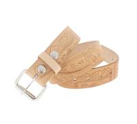 BULLET 69 Route 66 Leather Press Stud Snap On Mens Leather Belt Made in the UK B781[Natural,Medium 32" - 36" Waist]