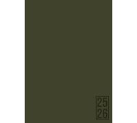 Bullet Agenda 2025-2026 - Vert Kaki: Semainier (1 semaine sur 2 pages) | Format moyen - A5 | 15x21 cm | Bullet journal | To do list | Lignes et heures | Energie & motivation