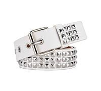 Bullet Belt,Studded Belt,Rivet Belt Rock Punk Rivet Studded Belt Rock Vintage Punk Rock Grommet Belt Vintage Punk Rock Grommet Belt with a Studded Bracelet (White)