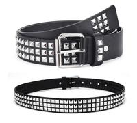 Bullet Belt,Studded Belt,Rivet Belt Rock Punk Rivet Studded Belt Rock Vintage Punk Rock Grommet Belt Vintage Punk Rock Grommet Belt with a Studded Bracelet (Black)