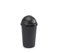 Bullet Bin Recycling Waste Rubbish Cardboard Plastic Disposal Dustbin Flip Top Flap Lid (50 Litre Black)