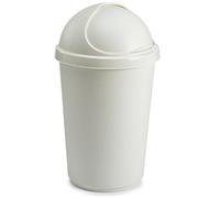 Bullet Bin Recycling Waste Rubbish Cardboard Plastic Disposal Dustbin Flip Top Flap Lid (50 Litre Cream)