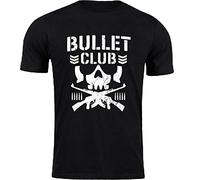 Bullet Club T-Shirt Gym Workout Japan Pro Wrestling MMA WWE UFC Fight Mens Top (Navy, L)