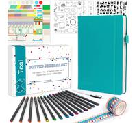 Bullet Dotted Journal Kit,Feela A5 Dotted Bullet Grid Journal Set with a 224 Pa