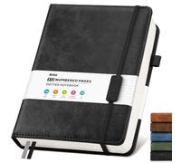 Bullet Dotted Journal Leather Notebook: A4 Notebook Hardback Diary, Black