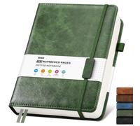 Bullet Dotted Journal Leather Notebook: A4 Notebook Hardback Diary, Green