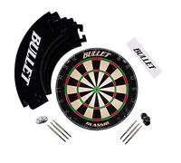 Large Darts Tournament Set - Includes Dartboard, 6 Steel Darts, EVA Surround Ring, Throwing Line Sticker - Black Bullet Black One Size