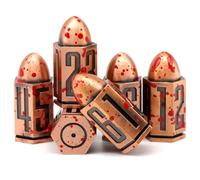 Bullet Metal Dice Set, DND D6 Dice 6pcs, for D&D Dungeons and Dragons Dice Accessories Gift（Bullet-Red Copper）