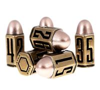 Bullet Metal Dice Set - Six Brass D6 Dices - Great for DND, Warhammer 40k, Role Playing Homebrews, D&D, Great RPG/Dungeons and Dragons/D and D Accessories Gifts. Can Use with Dice Tray/Tower