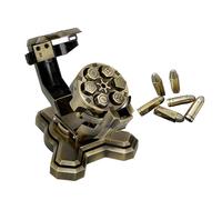 Bullet Nest Dice Unique Metal Dice Polyhedral Ball Dice Set 7 With Turret Dice Set Cylinder Container Unique Mechanical Roulette Dice Spinner For DND D4 D6 D12 D20 D10