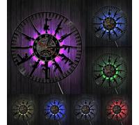 Bullet Time Wall Clock Gun Ammo Home Decor Gun Owners Vinyl Record Wall Clock Military Wall Art Gift Soldiers And Army With LED