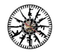 Bullet Time Wall Clock Gun Ammo Home Decor Gun Owners Vinyl Record Wall Clock Military Wall Art Gift Soldiers And Army Without LED