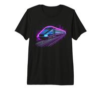 Bullet Train Cyberpunk Train Speed Rail Railfan Premium T-Shirt
