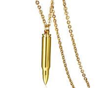 Bullet Urn Necklaces for Ashes Stainless Steel Bullet Pendant Locket Cremation Jewelry Memorial Keepsakes for Women Men, Stainless Steel, No Gemstone