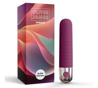 Bullet Vibrator by Oliver James - Rechargeable & Waterproof Vibrator Bullet with 10 Pleasure Modes, Body-Safe Silicone, Discreet Women's Sex Toy, Adult Sex Toy (Deep Purple)