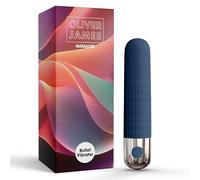 Bullet Vibrator by Oliver James - Rechargeable & Waterproof Vibrator Bullet with 10 Pleasure Modes, Body-Safe Silicone, Discreet Women's Sex Toy, Adult Sex Toy (Deep Blue)