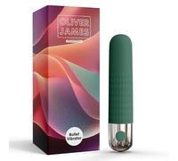 Bullet Vibrator by Oliver James - Rechargeable & Waterproof Vibrator Bullet with 10 Pleasure Modes, Body-Safe Silicone, Discreet Women's Sex Toy, Adult Sex Toy (Deep Green)