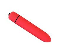 Bullet Vibrator Mini Sex Toy Ladies Massager Clitoris Battery Operated Vagina Adult Stimulator Water Resistant (Red)