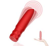 Bullet Vibrator Sex Toys All Silicone Rechargeable Vibrator with 10 Powerful Vibration & Quiet Modes,Fully Waterproof, USB Rechargeable,Adult Sex Toys (Red)