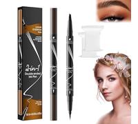 Bulletboard Waterproof Eyebrow Pen,Bulletinboard Brow Pen,Natural Brow Eyebrow Pen,Microblading Eyebrow Pencil, Waterproof Lasts with 4-Fork-Tip and Precise Brush-Tip (Dark brown)